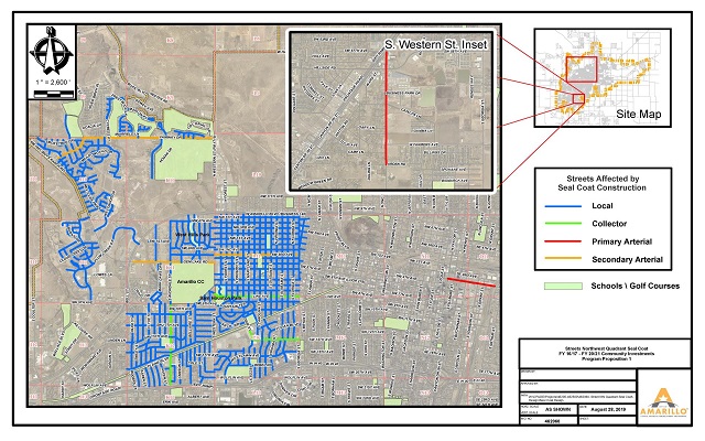 City of Amarillo’s Northwest Quadrant Seal Coat project Moving To Northeast Amarillo For Final Phase.
