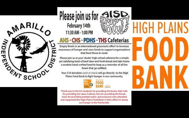 High Plains Food Bank And Amarillo ISD Hosting Empty Bowls Lunchon